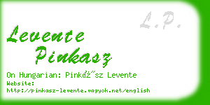 levente pinkasz business card